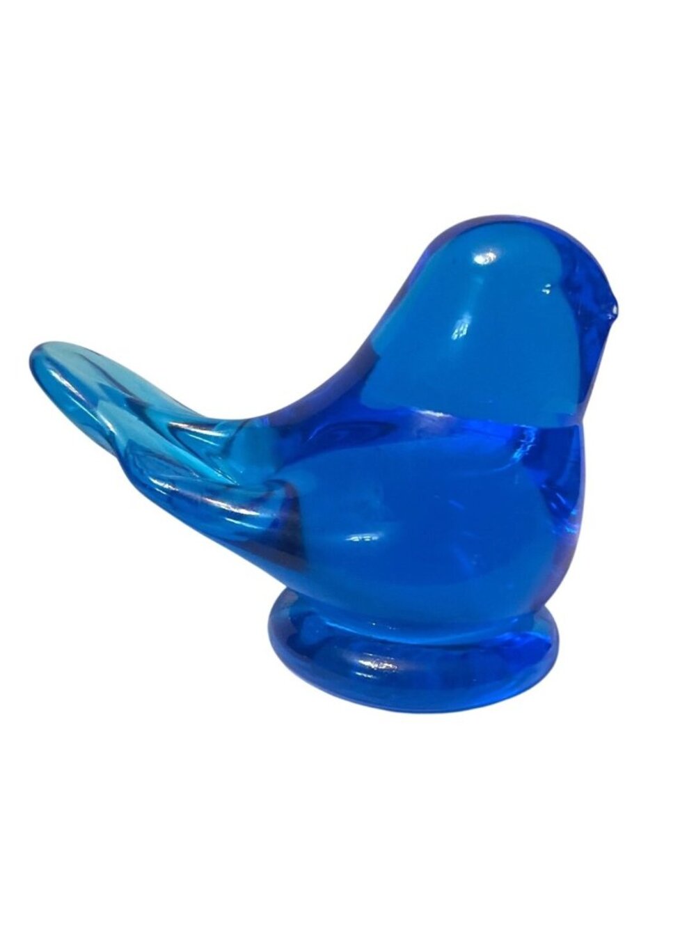 Vtg  '95 Blue Bird Of Happiness Leo Ward Hand-Blown Glass Figurine Signed